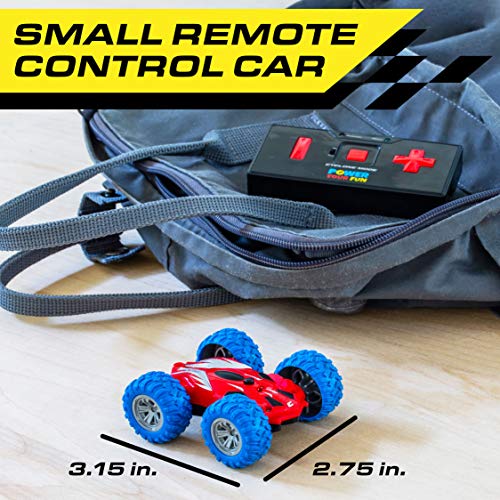 Power Your Fun Cyclone Mini RC Car for Kids - Double Sided Fast Remote Control Mini Stunt Car with LEDs, All Terrain Rubber Tires for 360 Flips, and Easy 2.4 GHZ Remote Control