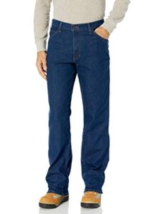dickies mens active waist 5-pocket flex performance denim jeans, rinsed indigo blue, 34w x 32l us