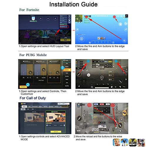 GOFOYO K21 Mobile Game Controller for PUBG/Call of Duty/Fortnite,aim Trigger Fire Buttons L1R1 Shooter Sensitive Joystick,Gamepad for 4.7-6.5 inch iPhone & Android Phone