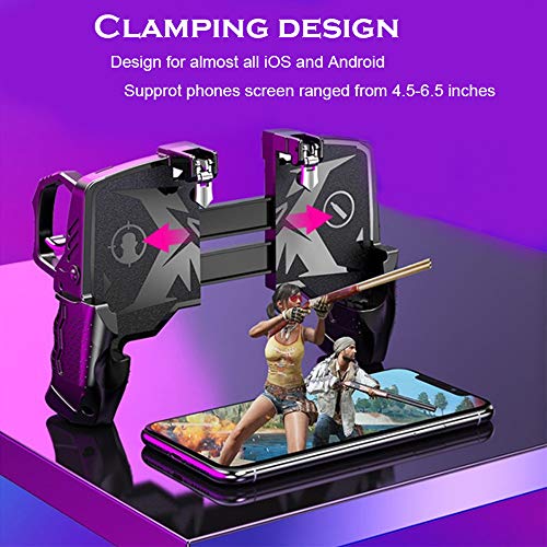 GOFOYO K21 Mobile Game Controller for PUBG/Call of Duty/Fortnite,aim Trigger Fire Buttons L1R1 Shooter Sensitive Joystick,Gamepad for 4.7-6.5 inch iPhone & Android Phone