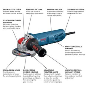 Bosch GWX13-50VSP 5 In. X-LOCK Variable-Speed Angle Grinder with Paddle Switch, Black,grey,blue