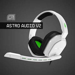 ASTRO Gaming A10 Wired Gaming Headset, Lightweight and Damage Resistant, ASTRO, 3.5 mm Audio Jack, for Xbox Series X|S, Xbox One, PS5, PS4, Nintendo Switch, PC, Mac- White/Green