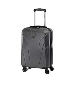 samsonite frontier spinner unisex small black polycarbonate luggage bag tsa approved q12009001