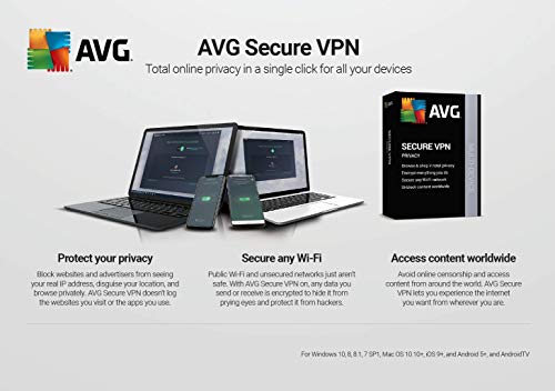 AVG Secure VPN 2021 | 5 Devices, 2 Years [PC/Mac/Mobile Download]