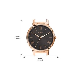 Fossil Women's Daisy Quartz Stainless Steel and Leather Three-Hand Watch, Color: Rose Gold, Black (Model: ES4793)