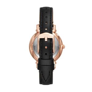 Fossil Women's Daisy Quartz Stainless Steel and Leather Three-Hand Watch, Color: Rose Gold, Black (Model: ES4793)