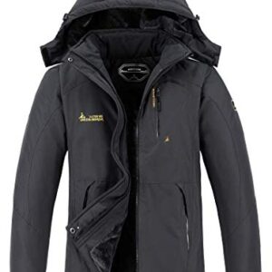 MOERDENG Men's Waterproof Ski Jacket Warm Winter Snow Coat Mountain Windbreaker Hooded Raincoat