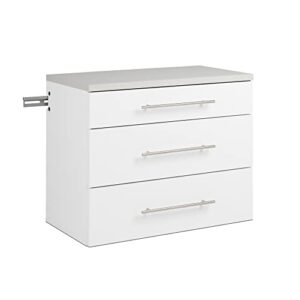 prepac hangups 3-drawer base storage cabinet, white