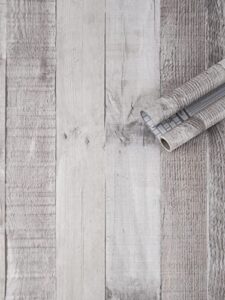 art3d 17.7"x78.7" peel and stick wallpaper - decorative self adhesive vinyl film wood grain wallpaper for furniture cabinet countertop shelf paper, brownish shiplap wallpaper