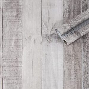 Art3d 17.7"x78.7" Peel and Stick Wallpaper - Decorative Self Adhesive Vinyl Film Wood Grain Wallpaper for Furniture Cabinet Countertop Shelf Paper, Brownish Shiplap Wallpaper