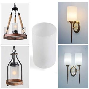 Glass Shade Replacement Glass Lamp Shades Cylinder Glass Globe with 1-5/8-inch Fitter Glass Light Fixture Shade for Pendant Light Chandelier (2 Packs) (Frosted)