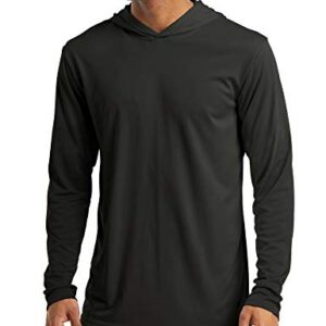 MAGCOMSEN Long Sleeve T Shirt Men UPF 50+ Quick Dry Fishing Shirts Performance Lightweight Shirts Workout Running Shirts Active Hiking Shirts Athletic T-Shirt Black