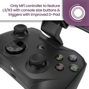 Rotor Riot MFI Certified Gamepad Controller for iPhone - Wired with L3 + R3 Compatibility, Power Pass Through Charging, Improved 8 Way D-Pad, and redesigned ZeroG Mobile Device (Renewed)