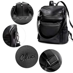 CLUCI Backpack Purse for Women Large Leather Fashion Designer Travel Ladies Convertible Black Shoulder Bags with Tassel