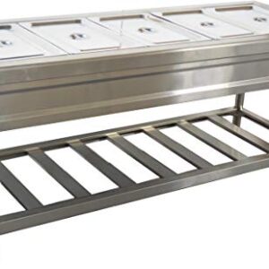 INTBUYING 72 inch 5 Pan Restaurant Electric Steam Table Buffet Food Warmer 110V with Pans