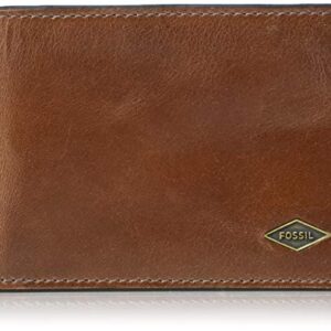 Fossil Men's Ryan Leather RFID-Blocking Slim Minimalist Bifold Front Pocket Wallet, Dark Brown, (Model: ML4229201)