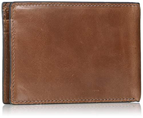 Fossil Men's Ryan Leather RFID-Blocking Slim Minimalist Bifold Front Pocket Wallet, Dark Brown, (Model: ML4229201)