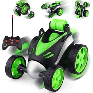 epochair remote control car - rc stunt car for boy toys, 360 degree rotation racing car, rc cars flip and roll, stunt car toy for kids (green)