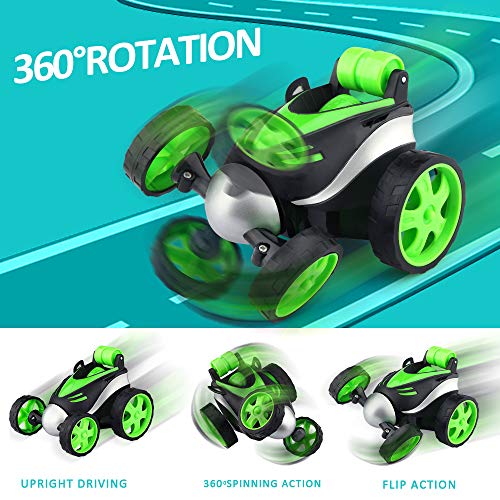 EpochAir Remote Control Car - Rc Stunt Car for Boy Toys, 360 Degree Rotation Racing Car, Rc Cars Flip and Roll, Stunt Car Toy for Kids (Green)