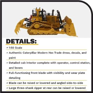 Diecast Masters 1:50 Caterpillar D11 Track-Type Tractor - TKN Design | High Line Series Cat Trucks & Construction Equipment | 1:50 Scale Model Diecast Collectible | Diecast Masters Model 85604