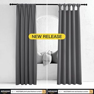 NICETOWN Blackout Curtain Panels Window Draperies - (Grey Color) 70x84 inch, 2 Pieces, Insulating Room Darkening Blackout Drapes for Bedroom