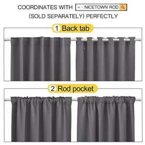 NICETOWN Blackout Curtain Panels Window Draperies - (Grey Color) 70x84 inch, 2 Pieces, Insulating Room Darkening Blackout Drapes for Bedroom