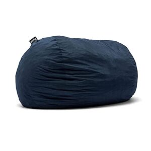 big joe fuf xxl foam filled bean bag chair with removable cover, cobalt lenox, durable woven polyester, 6 feet giant