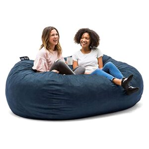 Big Joe Fuf XXL Foam Filled Bean Bag Chair with Removable Cover, Cobalt Lenox, Durable Woven Polyester, 6 feet Giant