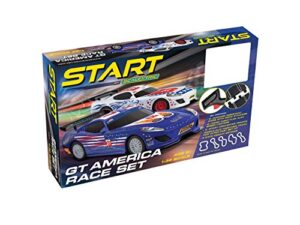 scalextric start gt america 1:32 slot car race track set c1411t