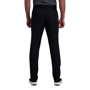 Haggar mens The Active Series Slim Fit Flat Front Casual Pants, Solid Black, 32W x 30L US