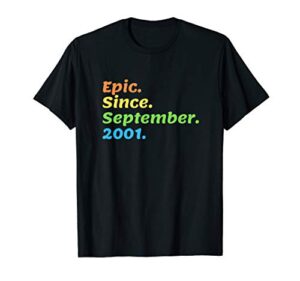 epic since september 2001 girl 18th birthday gift 18 yrs old t-shirt