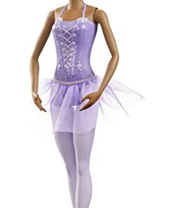 Barbie Ballerina Doll in Purple Removable Tutu with Black Hair in Top Knot, Brown Eyes, Ballet Arms & Sculpted Toe Shoes