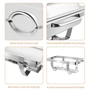 Giantex 2 Packs Chafing Dish 9 Quart Chafer Dishes Buffet Set Stainless Steel Rectangular Chafing Dish Set Full Size with 2 Half Size Pan (23.5" Lx 14”Wx12”H (9 Quart))