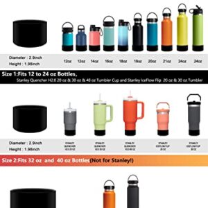 WUQID Protective Silicone Boot Sleeve for 12oz-40oz Sport Flask/Stanley Water Bottles Tumbler Anti-Slip Bottom Sleeve Cover for All Water Bottles Bottom Width of 2.83&3.56in