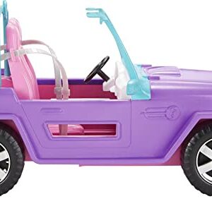 Barbie Toy Car, Purple Off-Road Vehicle with 2 Pink Seats and Treaded, Rolling Wheels