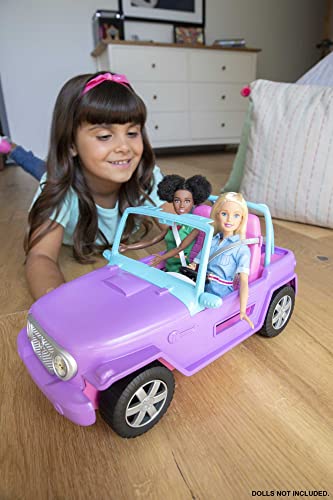 Barbie Toy Car, Purple Off-Road Vehicle with 2 Pink Seats and Treaded, Rolling Wheels