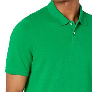 Amazon Essentials Men's Slim-Fit Cotton Pique Polo Shirt, Green, Large