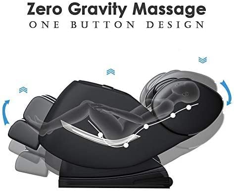 SMAGREHO 2022 New Full Body Electric Zero Gravity Shiatsu Massage Chair with Bluetooth Heating and Foot Roller for Home and Office (Black)