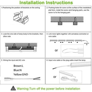 10 Pack LED Shop Light 4FT, T5 Integrated Single Fixture, 22W, 2200lm, 6500K Super Bright White, Linkable Shop Light, Utility Shop Lights, Corded Electric W/Built-in ON/Off Switch