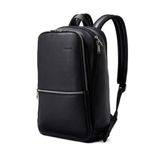 samsonite classic leather slim backpack, black, one size