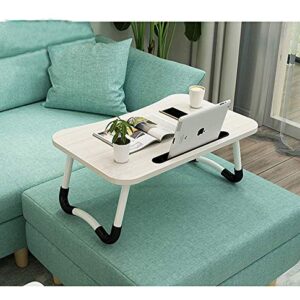 Widousy Laptop Bed Table, Breakfast Tray with Foldable Legs, Portable Lap Standing Desk, Notebook Stand Reading Holder for Couch Sofa Floor Kids - Standard Size（White）