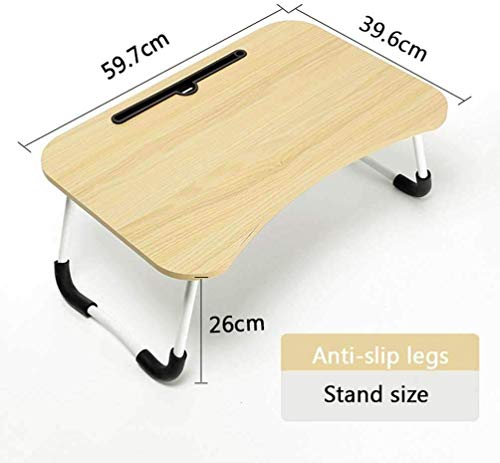 Widousy Laptop Bed Table, Breakfast Tray with Foldable Legs, Portable Lap Standing Desk, Notebook Stand Reading Holder for Couch Sofa Floor Kids - Standard Size（White）