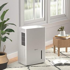 Amazon Basics Dehumidifier with Drain Pump, For Areas Up to 4000 Square Feet, 50-Pint, Energy Star Certified, White