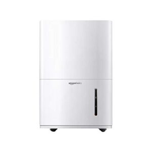 Amazon Basics Dehumidifier with Drain Pump, For Areas Up to 4000 Square Feet, 50-Pint, Energy Star Certified, White