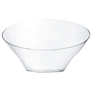 PLASTICPRO Disposable Angled Plastic Bowls Round Small Serving Bowl, Elegant for Party's, Snack, or Salad Bowl, Clear Pack of 8