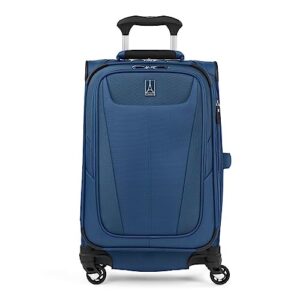 travelpro maxlite 5 softside expandable luggage with 4 spinner wheels, lightweight suitcase, men and women, sapphire blue, carry-on 21-inch