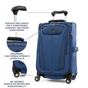 Travelpro Maxlite 5 Softside Expandable Luggage with 4 Spinner Wheels, Lightweight Suitcase, Men and Women, Sapphire Blue, Carry-On 21-Inch