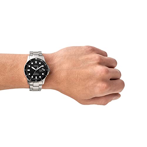 Fossil Men's FB-01 Quartz Stainless Steel Three-Hand Watch, Color: Silver/Black (Model: FS5652)