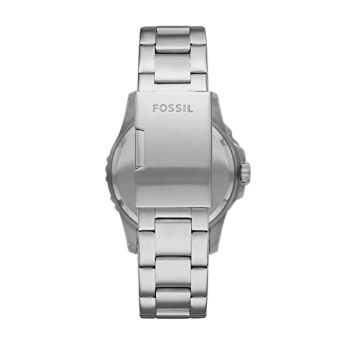 Fossil Men's FB-01 Quartz Stainless Steel Three-Hand Watch, Color: Silver/Black (Model: FS5652)