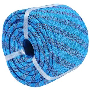 yuzenet braided polyester arborist rigging rope (3/8 inch x 100 feet) high strength outdoor rope for rock climbing hiking camping swing, blue/red